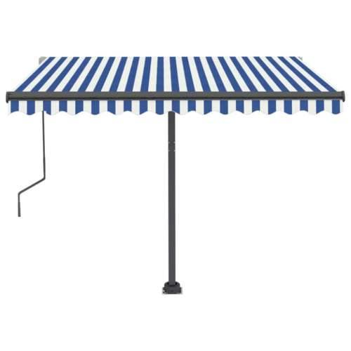 Automatska tenda sa senzorom LED 300x250 cm plavo-bijela - Plava i bijela 300 x 250 cm 1 Cijena
