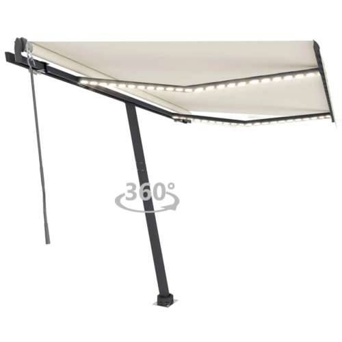 Automatska tenda sa senzorom za vjetar LED 300 x 250 cm krem Cijena