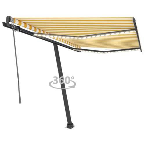 Automatska tenda sa senzorom LED 300x250 cm žuto-bijela Cijena