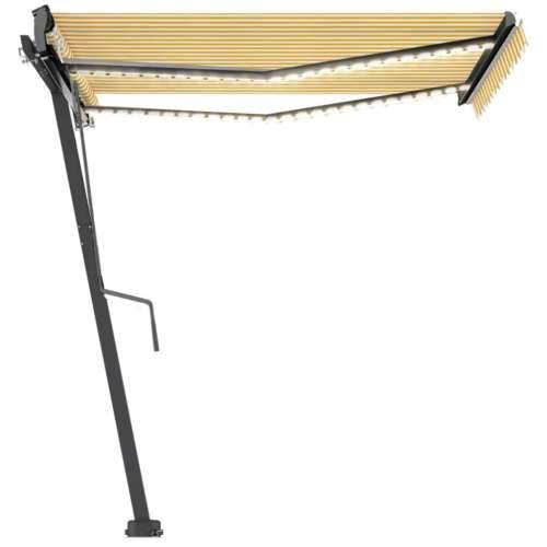 Automatska tenda sa senzorom LED 300x250 cm žuto-bijela - Žuta i bijela 300 x 250 cm 1 Cijena