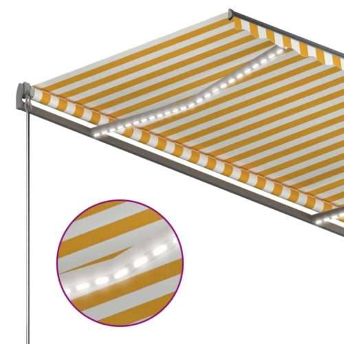 Automatska tenda sa senzorom LED 300x250 cm žuto-bijela - Žuta i bijela 300 x 250 cm 1 Cijena