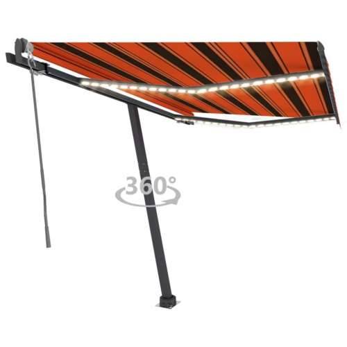 Automatska tenda sa senzorom LED 300x250 cm narančasto-smeđa Cijena