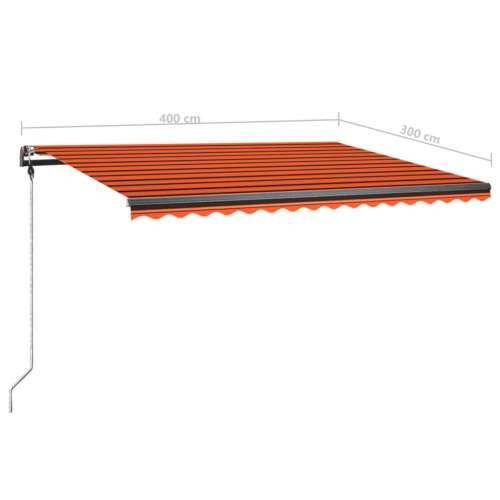 Samostojeća tenda ručno uvlačenje 400 x 300 cm narančasto-smeđa - Šareni 400 x 300 cm 1 Cijena