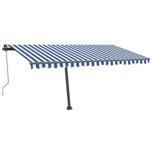 Automatska tenda sa senzorom LED 400x300 cm plavo-bijela Cijena