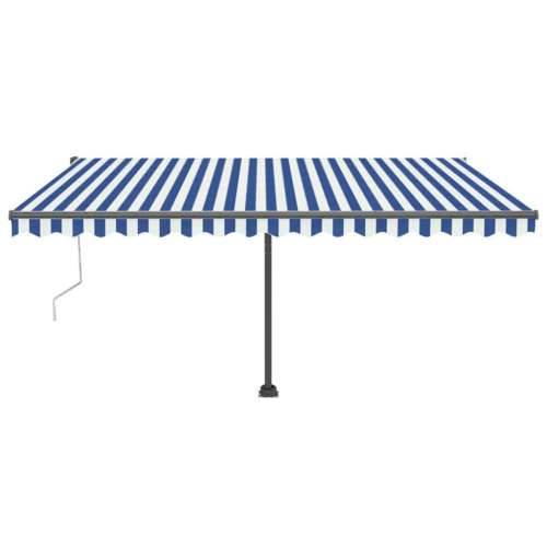 Automatska tenda sa senzorom LED 400x300 cm plavo-bijela - Plava i bijela 400 x 300 cm 1 Cijena