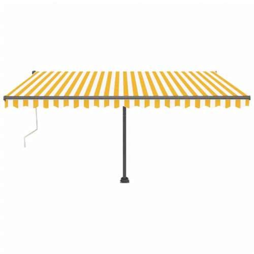 Automatska tenda sa senzorom LED 400x300 cm žuto-bijela - Žuta i bijela 400 x 300 cm 1 Cijena