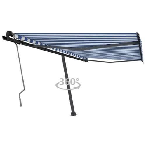 Samostojeća tenda na ručno uvlačenje 400 x 350 cm plavo-bijela