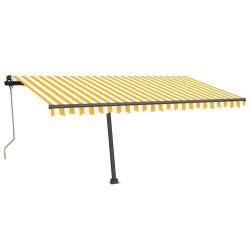 Automatska tenda sa senzorom LED 400x350 cm žuto-bijela - Žuta i bijela 400 x 350 cm 1 Cijena