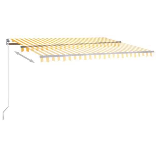 Automatska tenda sa senzorom LED 400x350 cm žuto-bijela - Žuta i bijela 400 x 350 cm 1 Cijena