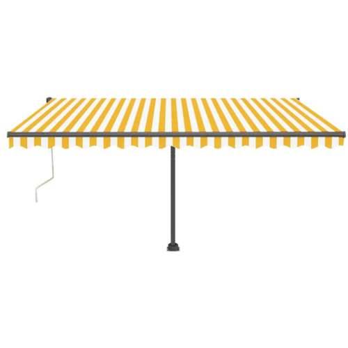 Automatska tenda sa senzorom LED 450x350 cm žuto-bijela - Žuta i bijela 450 x 350 cm 1 Cijena