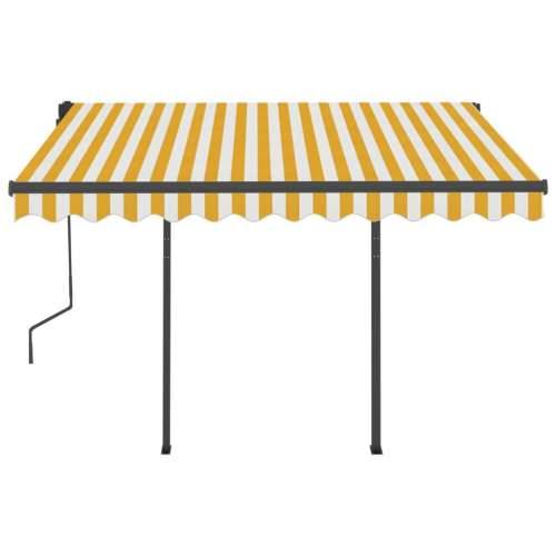 Tenda na ručno uvlačenje s LED svjetlima 3,5x2,5 m žuto-bijela - Žuta i bijela 3.5 x 2.5 m 1 Cijena