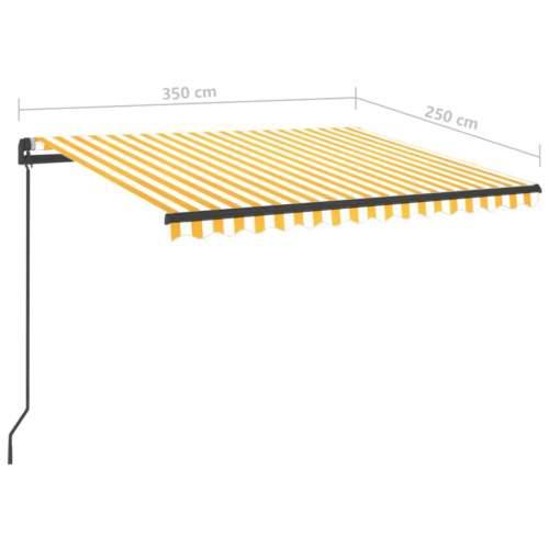 Tenda na ručno uvlačenje s LED svjetlima 3,5x2,5 m žuto-bijela - Žuta i bijela 3.5 x 2.5 m 1 Cijena