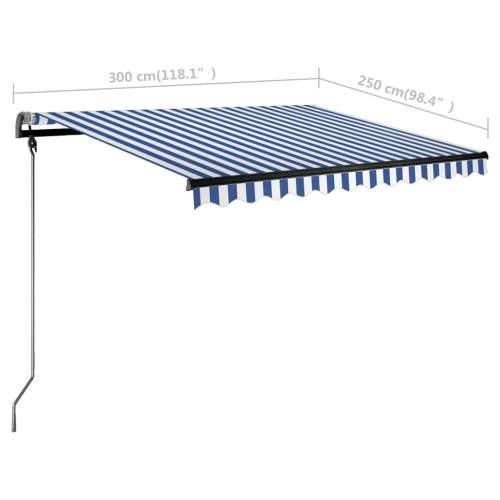 Samostojeća automatska tenda 300 x 250 cm plavo-bijela Plava i bijela 300 x 250 cm 1 Cijena