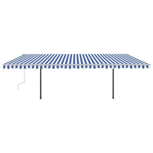 Tenda na ručno uvlačenje s LED svjetlom 6x3 m plavo-bijela - Plava i bijela 6 x 3 m 1 Cijena