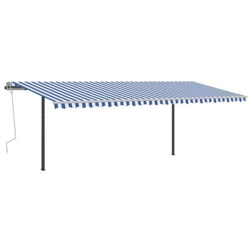 Tenda na ručno uvlačenje s LED svjetlom 6x3 m plavo-bijela - Plava i bijela 6 x 3 m 1 Cijena