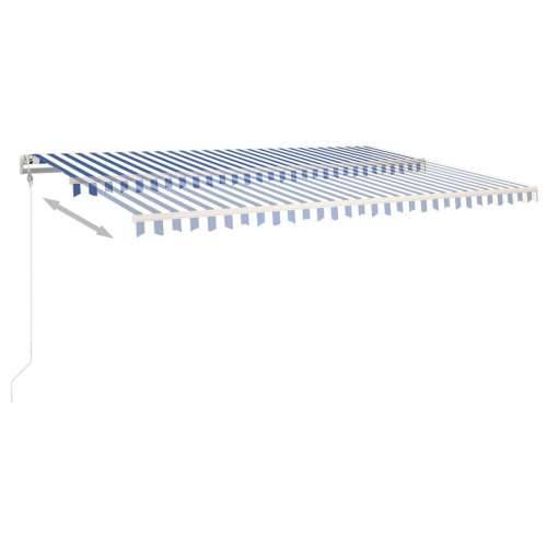 Tenda na ručno uvlačenje s LED svjetlom 6x3 m plavo-bijela - Plava i bijela 6 x 3 m 1 Cijena