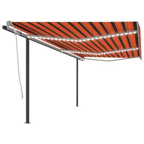 Tenda na ručno uvlačenje s LED svjetlima 6x3 m narančasto-smeđa - Šareni 6 x 3 m 1 Cijena