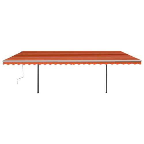 Tenda na ručno uvlačenje s LED svjetlima 6x3 m narančasto-smeđa - Šareni 6 x 3 m 1 Cijena