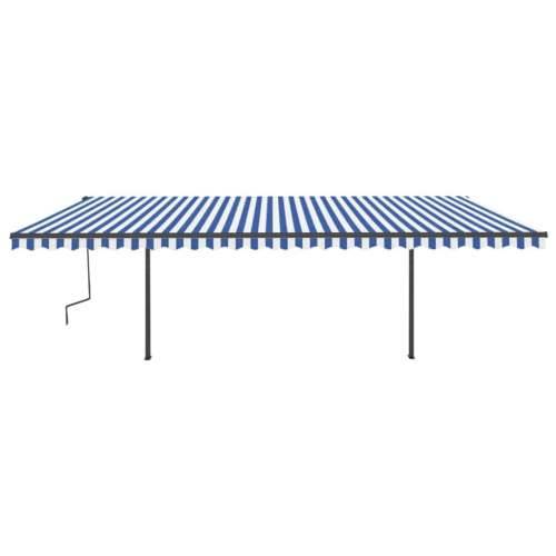 Tenda na ručno uvlačenje s LED svjetlima 6 x 3,5 m plavo-bijela - Plava i bijela 6 x 3.5 m 1 Cijena