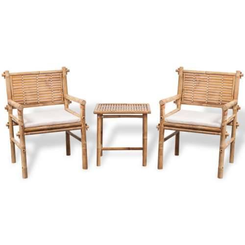 3-dijelni bistro set od bambusa s jastucima Cijena