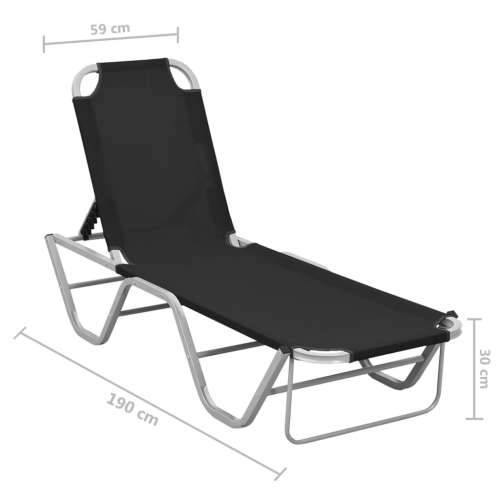 Ležaljka za sunčanje od aluminija i tekstilena crna Crna 1 Cijena