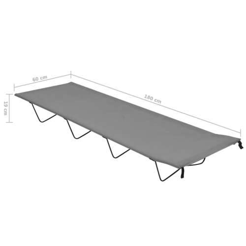 Kreveti za kampiranje 2 kom 180x60x19 cm tkanina i čelik sivi - Siva 2 Cijena