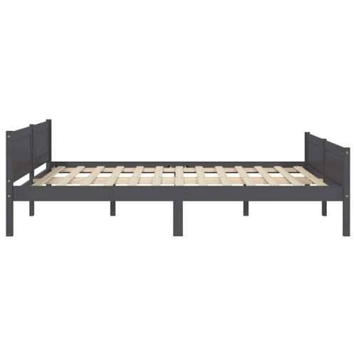 Okvir za krevet od masivne borovine sivi 160 x 200 cm - Siva 160 x 200 cm Cijena