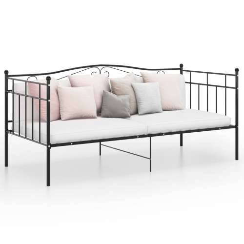 Okvir za krevet na razvlačenje crni metalni 90 x 200 cm - Crna Cijena