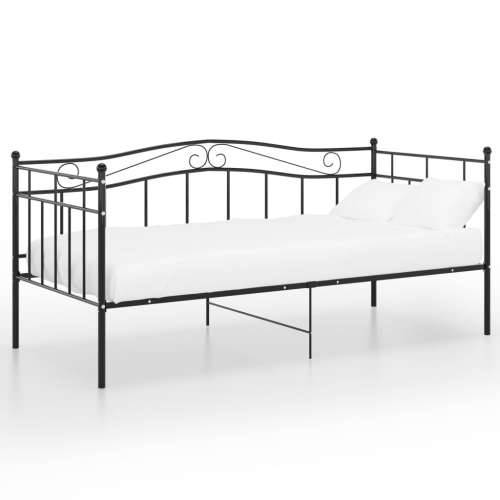 Okvir za krevet na razvlačenje crni metalni 90 x 200 cm - Crna Cijena
