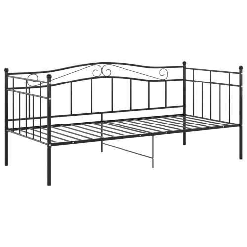 Okvir za krevet na razvlačenje crni metalni 90 x 200 cm - Crna Cijena