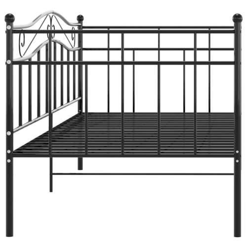 Okvir za krevet na razvlačenje crni metalni 90 x 200 cm - Crna Cijena