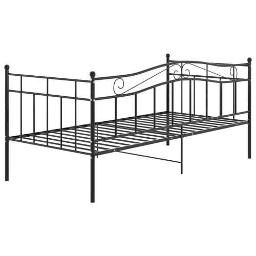 Okvir za krevet na razvlačenje crni metalni 90 x 200 cm - Crna Cijena