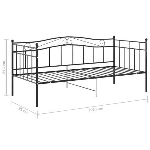 Okvir za krevet na razvlačenje crni metalni 90 x 200 cm - Crna Cijena