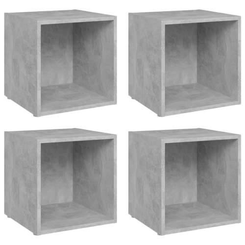 TV ormarići 4 kom boja betona 37 x 35 x 37 cm konstruirano drvo - Beton siva 4 Cijena