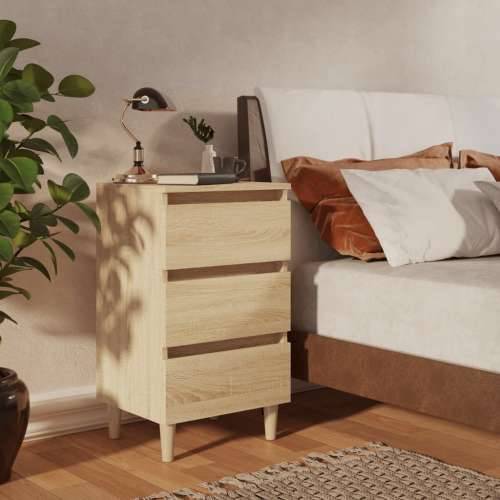 Noćni ormarić s drvenim nogama boja hrasta 40 x 35 x 69 cm - sonoma hrast 1 Cijena