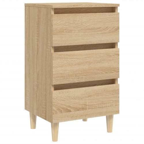 Noćni ormarić s drvenim nogama boja hrasta 40 x 35 x 69 cm - sonoma hrast 1 Cijena