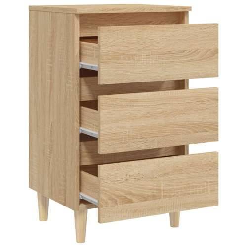 Noćni ormarić s drvenim nogama boja hrasta 40 x 35 x 69 cm - sonoma hrast 1 Cijena