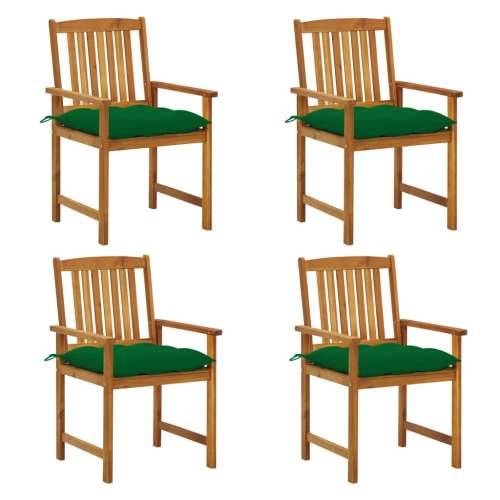 Vrtne stolice s jastucima 4 kom od masivnog drva bagrema