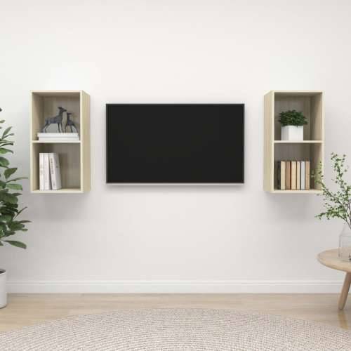 Zidni TV ormarići 2 kom boja hrasta sonome konstruirano drvo - sonoma hrast 2 Cijena
