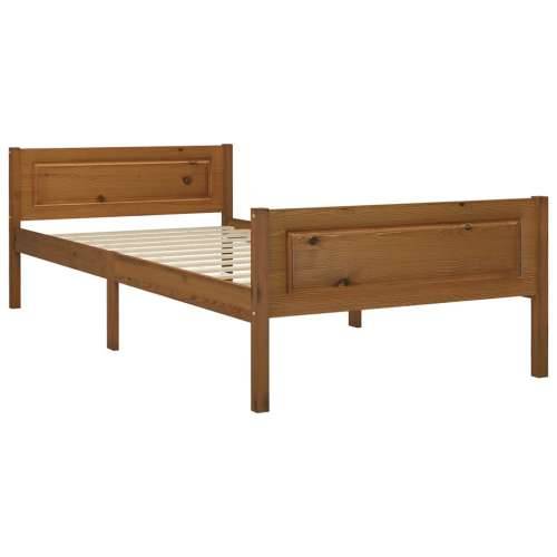 Okvir za krevet od masivne borovine smeđa boja meda 90 x 200 cm boja meda 90 x 200 cm Cijena