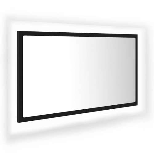 LED kupaonsko ogledalo crno 80x8,5x37 cm akrilno Cijena