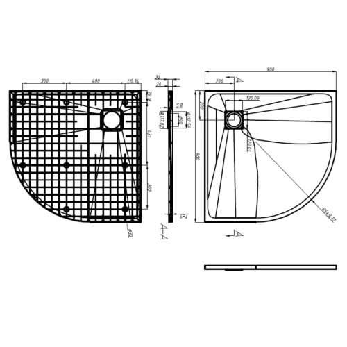 Tuš-kada SMC crna 90 x 90 cm Cijena