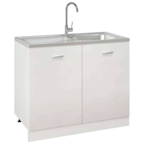 Kuhinjski sudoper s cjedilom srebrni 1000x500x155 mm čelični - 1000 x 500 x 155 mm Cijena