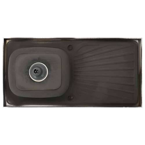 Kuhinjski sudoper s cjedilom srebrni 1000x500x155 mm čelični - 1000 x 500 x 155 mm Cijena