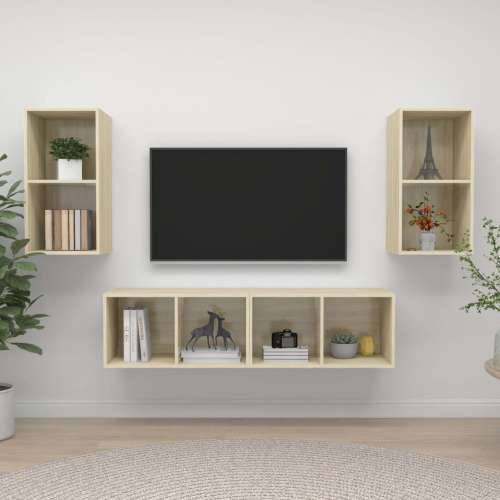 Zidni TV ormarići 4 kom boja hrasta sonome konstruirano drvo - sonoma hrast 4 Cijena