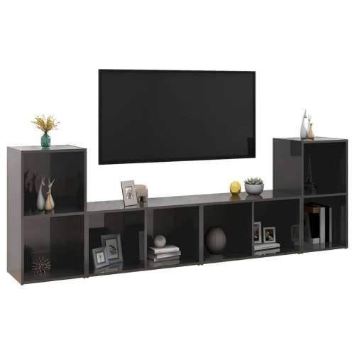TV ormarići 4 kom sjajni sivi 72x35x36,5 cm konstruirano drvo - visoko sjajno siva 4 Cijena