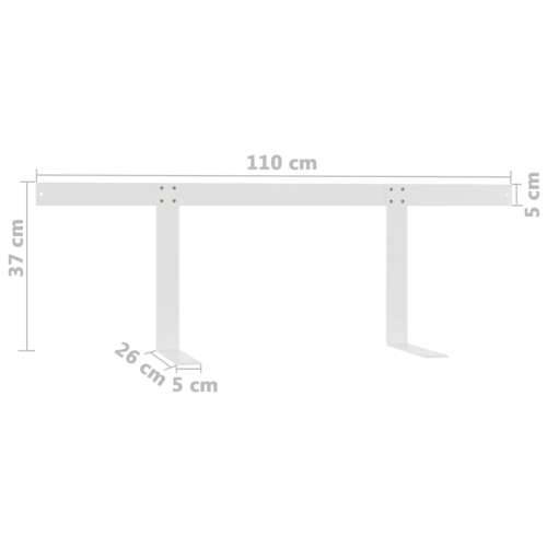 Naslon za sofu od paleta bijeli 110 cm željezni - Bijela 110 cm Cijena