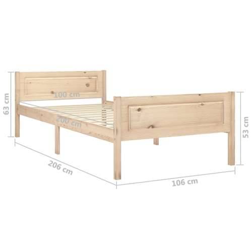 Okvir za krevet od masivne borovine 100 x 200 cm Smeđa 100 x 200 cm Cijena