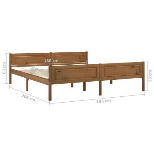 Okvir za krevet od masivne borovine boja meda 180 x 200 cm - boja meda 180 x 200 cm Cijena