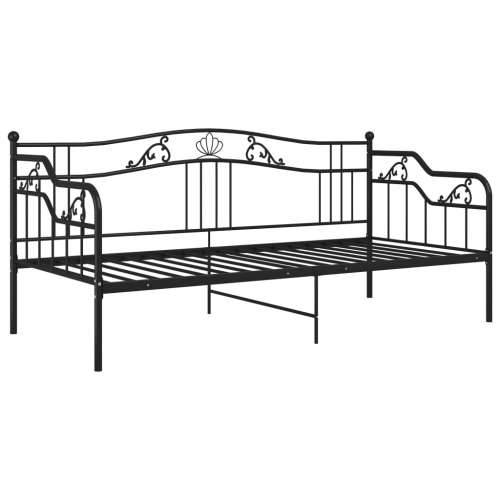 Okvir za krevet na razvlačenje crni metalni 90 x 200 cm - Crna Cijena